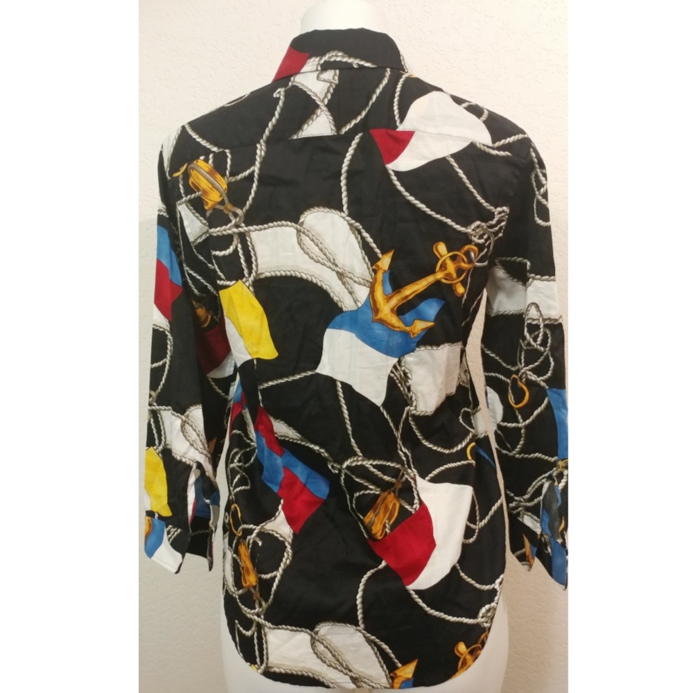 Lauren Ralph Lauren button up abstract blouse - Picture 2 of 6